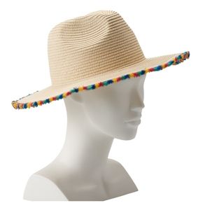 Mudd Rainbow Tassel Panama Hat